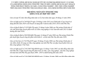 Nghị quyết 22/2014/NQ-HĐND điều chỉnh 154/2008/NQ-HĐND công nghiệp 2006 2010 đến 2020 Phú Thọ