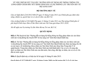Quyết định 5315/QĐ-BYT lồng ghép chăm sóc sức khỏe sinh sản dự phòng lây truyền HIV 2014