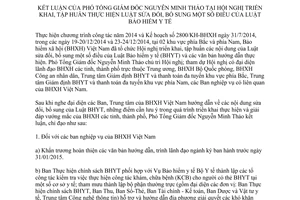 Thông báo 5356/TB-BHXH 2014 Hội nghị triển khai tập huấn thực hiện Luật bảo hiểm y tế sửa đổi