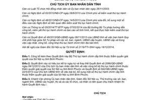 Quyết định 2885/QĐ-UBND 2014 công bố thủ tục hành chính cấp tỉnh thuộc thẩm quyền Sở Nội vụ Bình Phước