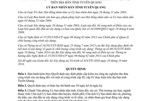 Quyết định 34/2014/QĐ-UBND phân cấp kiểm tra công tác nghiệm thu công trình Tuyên Quang