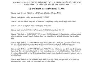 Quyết định 7144/QĐ-UB quy chế trình tự thủ tục thẩm quyền tổ chức cai nghiện ma túy Hà Nội 2014