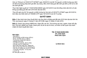 Quyết định 94/2014/QĐ-UBND Bảng giá đất năm 2015 Hà Tĩnh