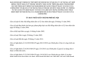 Quyết định 97/2014/QĐ-UBND quản lý sử dụng hợp đồng thuê nhà ở cũ thuộc sở hữu nhà nước thành phố Hà Nội