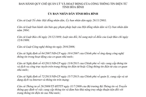 Quyết định 40/2014/QĐ-UBND Quy chế quản lý hoạt động Cổng thông tin điện tử tỉnh Hòa Bình