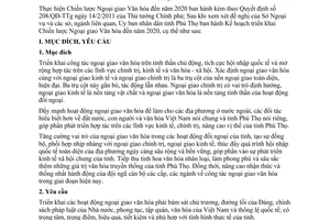 Kế hoạch 5633/KH-UBND năm 2014 triển khai Chiến lược Ngoại giao Văn hóa đến năm 2020 tỉnh Phú Thọ
