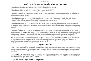 Quyết định 4752/QĐ-UBND 2014 nâng cao hoạt động Hợp tác xã nông nghiệp Thanh Hóa 2015 2020