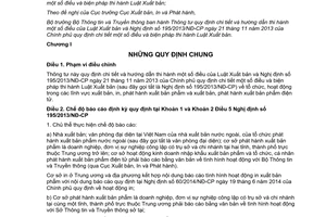 Thông tư 23/2014/TT-BTTTT hướng dẫn Luật Xuất bản và Nghị định 195/2013/NĐ-CP