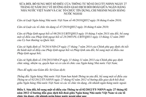 Thông tư 45/2014/TT-NHNN sửa đổi 02/2012/TT-NHNN hướng dẫn giao dịch hối đoái