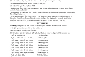 Quyết định 78/2014/QĐ-UBND giá dịch vụ xe ra vào bến xe ô tô Thừa Thiên Huế