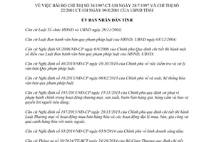 Quyết định 40/2014/QĐ-UBND bãi bỏ Chỉ thị 38/1997/CT-UB và 22/2001/CT-UB Bình Phước