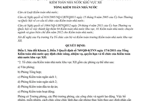 Quyết định 2259/QĐ-KTNN 2014 sửa đổi Quyết định 769/QĐ-KTNN chức năng Kiểm toán nhà nước khu vực XII