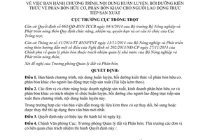 Quyết định 608/QĐ-TT-ĐPB 2014 bồi dưỡng kiến thức phân bón hữu cơ cho người lao động