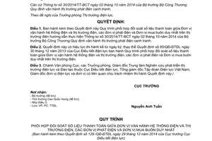 Quyết định 129/QĐ-ĐTĐL 2014 đối soát số liệu thanh toán Đơn vị vận hành hệ thống điện thị trường điện đơn vị phát điện