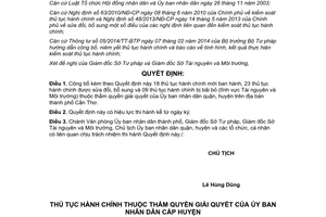 Quyết định 3950/QĐ-UBND 2014 thủ tục hành chính thuộc thẩm quyền Ủy ban huyện Cần Thơ