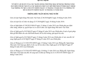 Quyết định 2788/QĐ-NHNN 2014 mức lãi suất của các ngân hàng thương mại áp dụng 2015