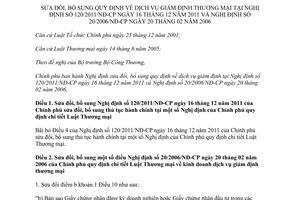 Nghị định 125/2014/NĐ-CP sửa đổi 120/2011/NĐ-CP 20/2006/NĐ-CP quy định dịch vụ giám định thương mại