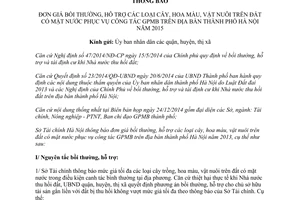Thông báo 7756/STC-BG 2014 đơn giá bồi thường cây hoa màu vật nuôi giải phóng mặt bằng 2015 Hà Nội