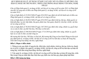 Thông tư liên tịch 24/2014/TTLT-BVHTTDL-BCA quản lý sử dụng vũ khí vật liệu nổ công cụ hỗ trợ