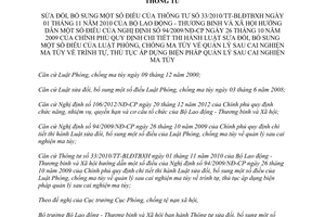 Thông tư 34/2014/TT-BLĐTBXH sửa đổi 33/2010/TT-BLĐTBXH biện pháp quản lý sau cai nghiện ma túy