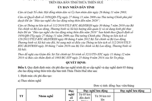 Quyết định 79/2014/QĐ-UBND chi phí đào tạo nghề cho lao động nông thôn tỉnh Thừa Thiên Huế