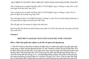 Thông tư 211/2014/TT-BTC tổ chức thực hiện dự toán ngân sách nhà nước 2015