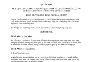 Quyết định 566/QĐ-TCLN-VP 2014 chức năng cơ cấu tổ chức của Vụ Kế hoạch Tài chính