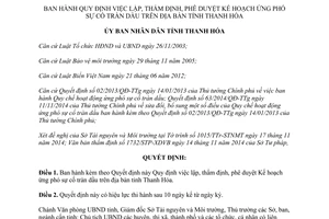 Quyết định 4487/2014/QĐ-UBND lập thẩm định phê duyệt Kế hoạch ứng phó sự cố tràn dầu Thanh Hóa