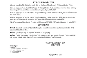 Quyết định 2641/QĐ-UBND kế hoạch kiểm soát thủ tục hành chính Huế 2015 2014