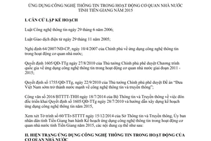Kế hoạch số 283/KH-UBND ứng dụng công nghệ thông tin hoạt động cơ quan nhà nước Tiền Giang 2014