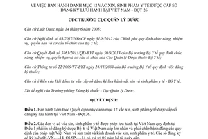 Quyết định 687/QĐ-QLD 2014 danh mục vắc xin sinh phẩm y tế được cấp số đăng ký lưu hành tại Việt Nam