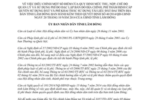 Quyết định 68/2014/QĐ-UBND điều chỉnh Phí đo đạc lập bản đồ địa chính quyền sử dụng đất sử dụng tài liệu Lâm Đồng