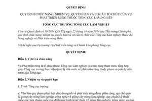 Quyết định 562/QĐ-TCLN-VP 2014 chức năng nhiệm vụ quyền hạn cơ cấu tổ chức của Vụ Phát triển rừng