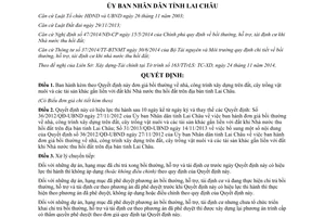 Quyết định 42/2014/QĐ-UBND đơn giá bồi thường nhà công trình xây dựng khi Nhà nước thu hồi đất Lai Châu