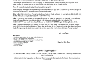 Thông tư 21/2014/TT-BTTTT quy chuẩn tương thích điện từ thiết bị thông tin vô tuyến điện