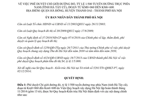 Quyết định 6692/QĐ-UBND chỉ giới đường đỏ tuyến đường trục phía Nam Hà Nội 2014