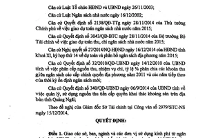 Quyết định số 450/QĐ-UBND giao dự toán thu chi ngân sách Quảng Ngãi 2014