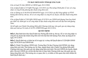 Quyết định 4001/QĐ-UBND năm 2014 thủ tục xét công nhận công bố xã huyện đạt chuẩn nông thôn mới tỉnh Quảng Nam