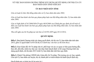 Quyết định 723/QĐ-UBND 2014 Chương trình xây dựng quyết định chỉ thị Gia Lai 2015