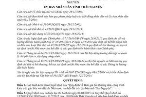 Quyết định 55/2014/QĐ-UBND Đơn giá bồi thường nhà công trình kiến trúc gắn liền với đất khi thu hồi đất Thái Nguyên