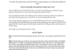 Quyết định 1390/QĐ-BHXH năm 2014 Quy chế tổ chức và hoạt động của Báo Bảo hiểm xã hội
