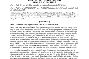 Nghị quyết 19/2014/NQ-HĐND nhiệm vụ phát triển kinh tế xã hội Ninh Bình 2015 2014