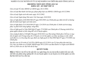 Nghị quyết 37/2014/NQ-HĐND hỗ trợ lãi vay ngân hàng phát triển sản xuất chế biến nông nghiệp Lào Cai