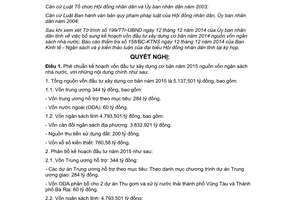 Nghị quyết 31/2014/NQ-HĐND kế hoạch vốn đầu tư xây dựng cơ bản 2015 Bà Rịa Vũng Tàu