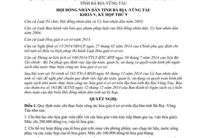 Nghị quyết 40/2014/NQ-HĐND mức chi công tác hòa giải ở cơ sở Bà Rịa Vũng Tàu