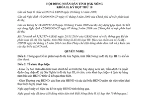 Nghị quyết 28/NQ-HĐND 2014 phân loại đô thị Gia Nghĩa Đắk Nông là đô thị loại III