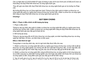 Thông tư 40/2014/TT-BKHCN nhiệm vụ khoa học và công nghệ có ý nghĩa quan trọng