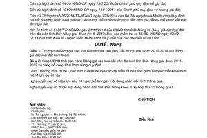 Nghị quyết 37/2014/NQ-HĐND thông qua Bảng giá đất Đắk Nông giai đoạn 2015 2019