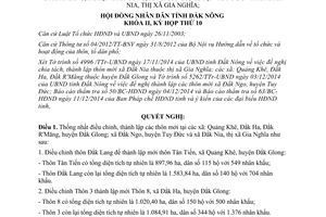 Nghị quyết 42/NQ-HĐND 2014 thành lập thôn mới tại các xã Đắk Nông