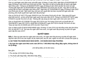 Quyết định 4546/2014/QĐ-UBND giao dự toán thu phân bổ ngân sách nhà nước 2015 Thanh Hóa